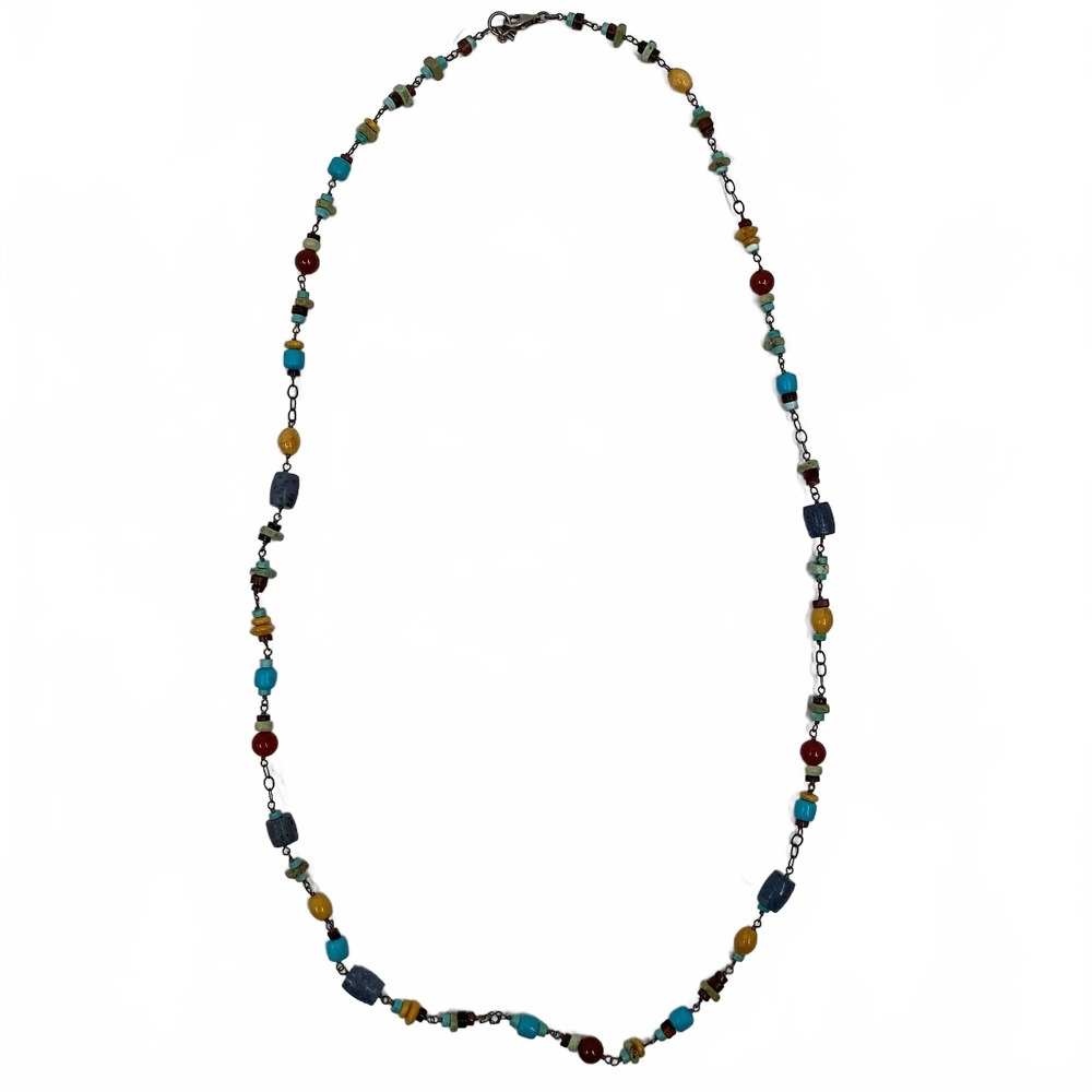 Silpada Blue Yellow Red Multicolored Stone Beaded Necklace | One Size OS